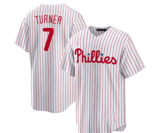 Philadelphia Phillies #7 Trea Turner Home Replica Player Jersey - White Baseball Jerseys