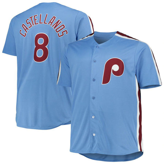 Philadelphia Phillies #8 Nick Castellanos Light Blue Big & Tall Replica Player Jersey