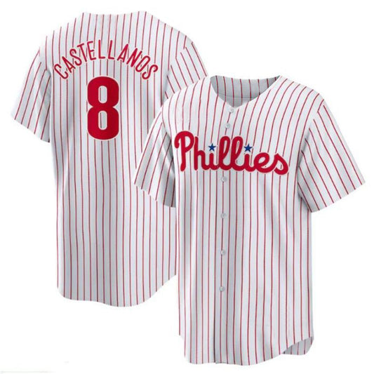Philadelphia Phillies #8 Nick Castellanos Replica Player Jersey - White Baseball Jerseys
