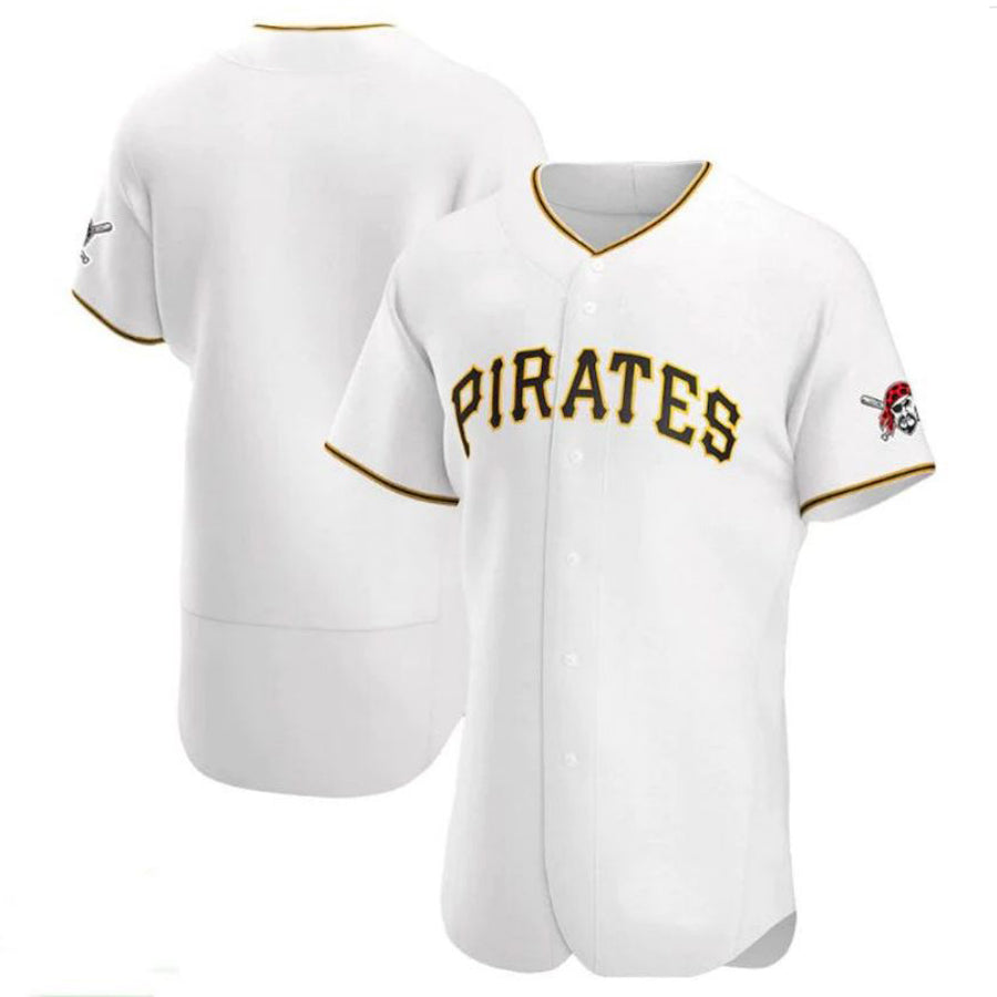 Custom Pittsburgh Pirates Home Authentic Team Jersey - White Baseball Jerseys