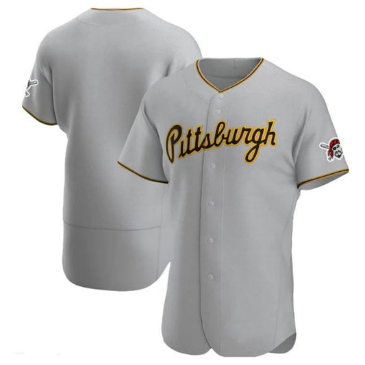 Custom Pittsburgh Pirates Road Authentic Team Jersey - Gray Baseball Jerseys