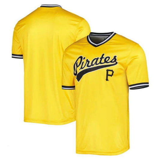 Custom Pittsburgh Pirates Stitches Cooperstown Collection Team Jersey - Yellow Baseball Jerseys