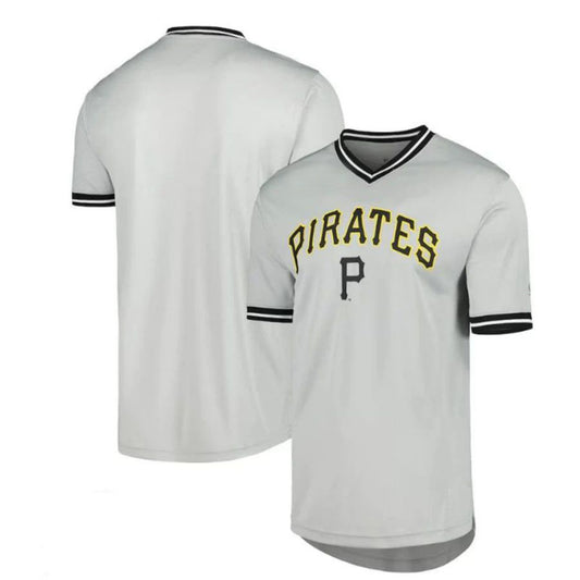 Custom Pittsburgh Pirates V-Neck Jersey - Gray Baseball Jerseys