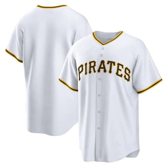 Custom Pittsburgh Pirates White Home Blank Replica Jersey Baseball Jerseys
