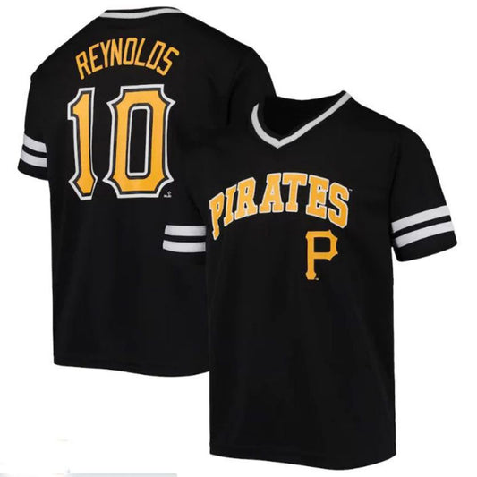 Pittsburgh Pirates #10 Bryan Reynolds Black Player Logo Jersey Baseball Jerseys