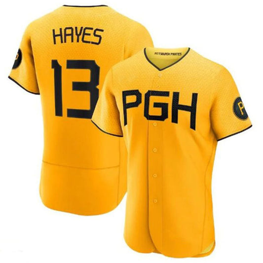 Pittsburgh Pirates #13 Ke'Bryan Hayes 2023 City Connect Authentic Player Jersey - Gold Baseball Jerseys