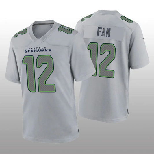 S.Seahawks #12 12th Fan Gray Atmosphere Player Game Jersey Stitched American Football Jerseys