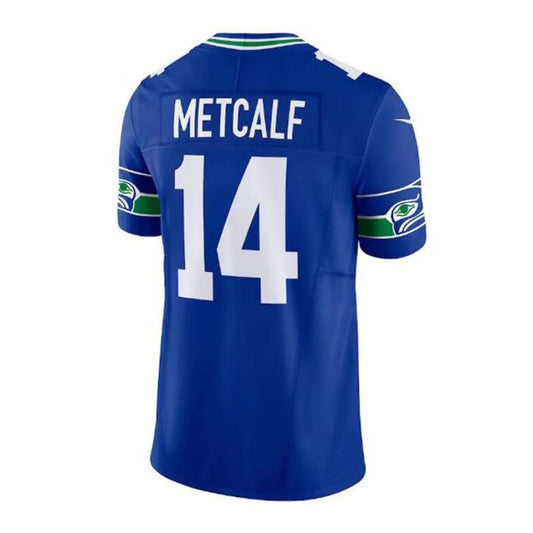 S.Seahawks #14 DK Metcalf Throwback Vapor F.U.S.E. Limited Player Jersey - Royal Stitched American Football Jerseys
