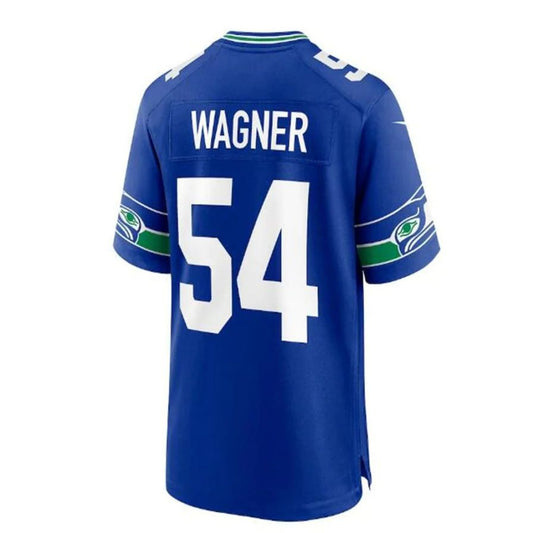 S.Seahawks #54 Bobby Wagner Throwback Player Game Jersey - Royal Stitched American Football Jerseys