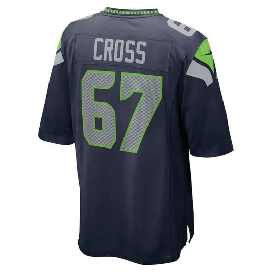 S.Seahawks #67 Charles Cross College Navy 2022 Draft First Round Pick Player Game Jersey Stitched American Football Jerseys