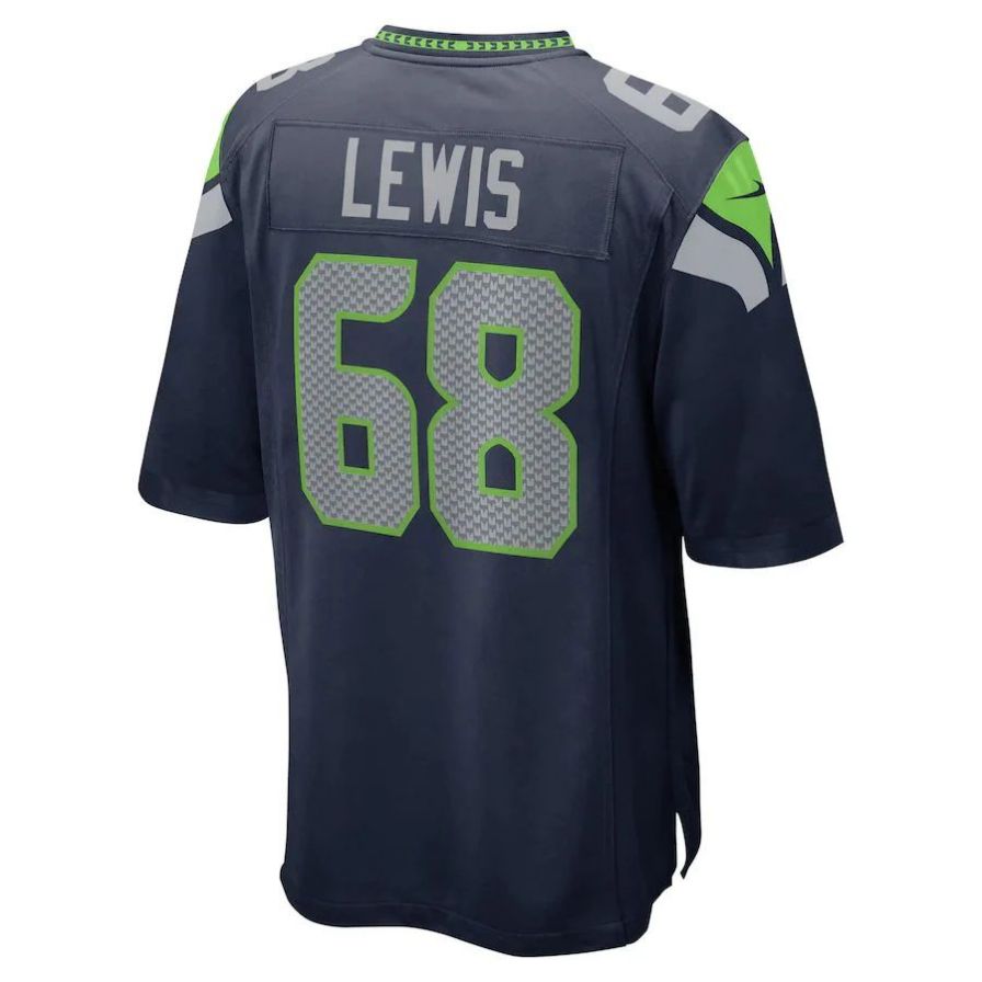 S.Seahawks #68 Damien Lewis College Navy Player Game Jersey Stitched American Football Jerseys