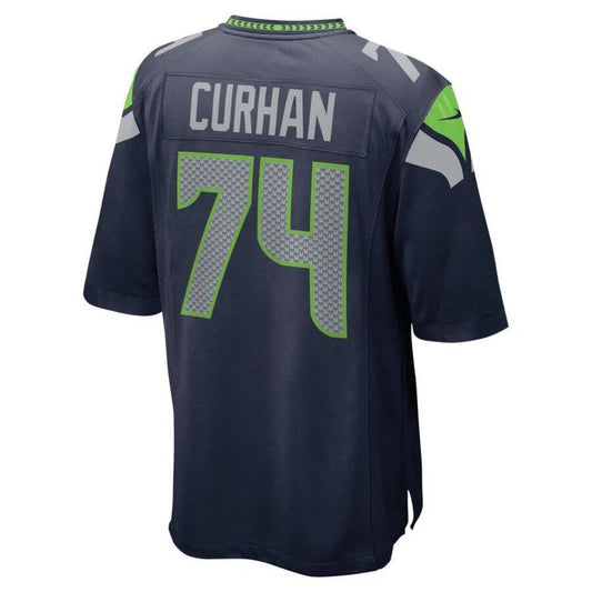 S.Seahawks #74 Jake Curhan College Navy Player Game Jersey Stitched American Football Jerseys