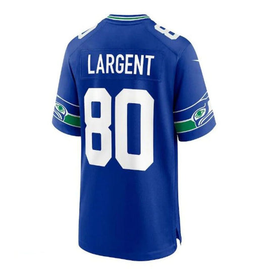 S.Seahawks #80 Steve Largent Throwback Retired Player Game Jersey - Royal Stitched American Football Jerseys