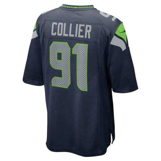 S.Seahawks #91 L.J. Collier College Navy Player Game Jersey Stitched American Football Jerseys