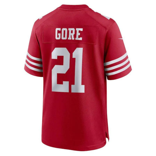 SF.49ers #21 Frank Gore Scarlet Retired Player Game Jersey Stitched American Football Jersey.