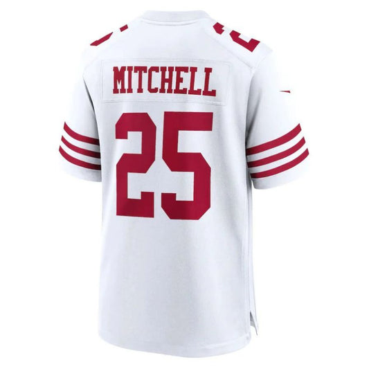 SF.49ers #25 Elijah Mitchell White Player Game Jersey Stitched American Football Jerseys
