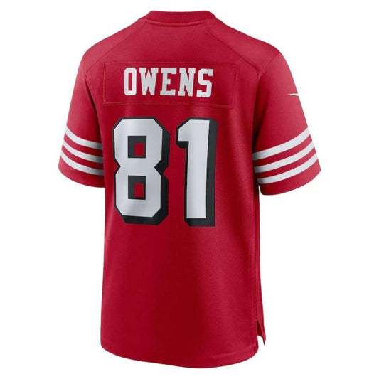 SF.49ers #81 Terrell Owens Scarlet Retired Alternate Player Game Jersey Stitched American Football Jerseys