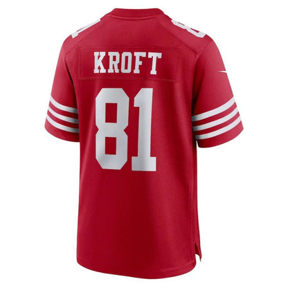 SF.49ers #81 Tyler Kroft Scarlet Game Player Jersey Stitched American Football Jerseys