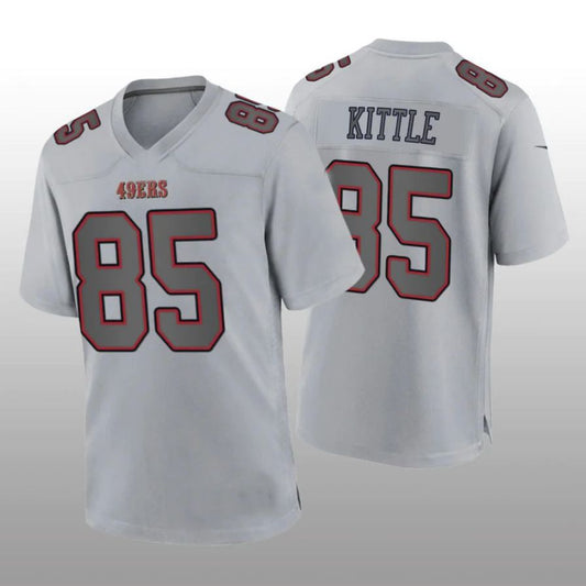 SF.49ers #85 George Kittle Gray Atmosphere Player Game Jersey Stitched American Football Jersey