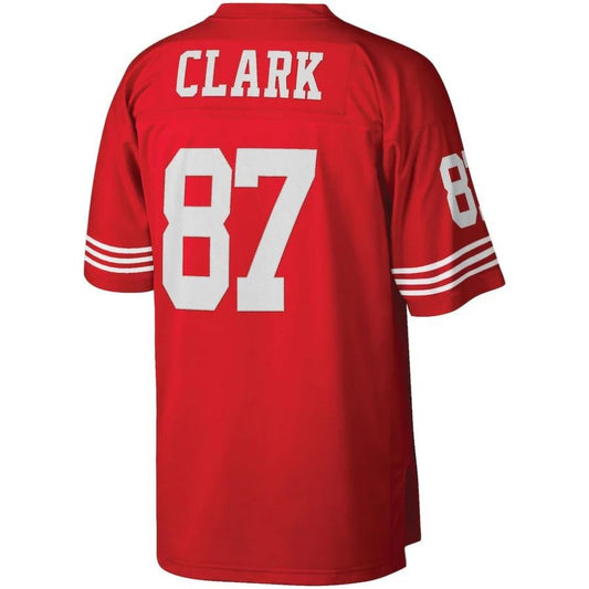 SF.49ers #87 Dwight Clark Mitchell & Ness Scarlet Retired Player Legacy Replica Jersey Stitched American Football Jerseys
