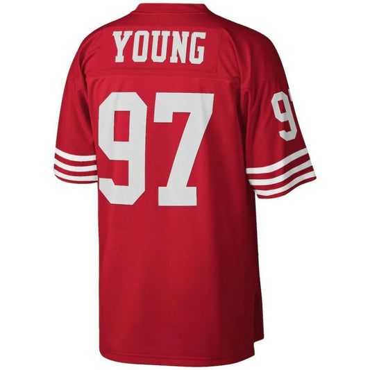 SF.49ers #97 Bryant Young Mitchell & Ness Scarlet 1994 Legacy Replica Player Jersey Stitched American Football Jerseys