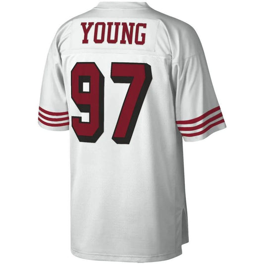 SF.49ers #97 Bryant Young Mitchell & Ness White 1994 Legacy Replica Player Jersey Stitched American Football Jerseys