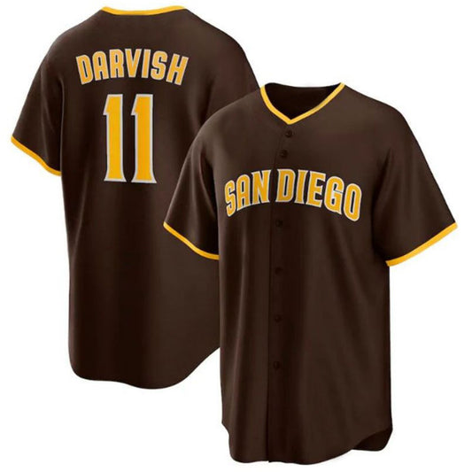 San Diego Padres #11 Yu Darvish Alternate Replica Player Jersey - Brown Baseball Jerseys