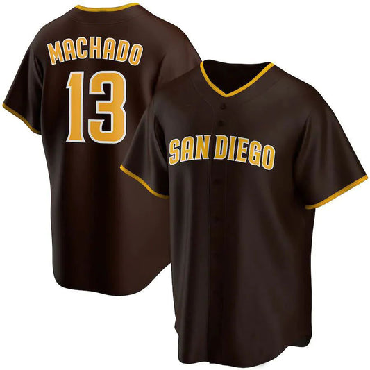 San Diego Padres #13 Manny Machado Brown Alternate Replica Player Jersey Baseball Jerseys