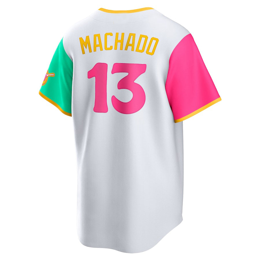 San Diego Padres #13 Manny Machado White 2022 City Connect Replica Player Jersey