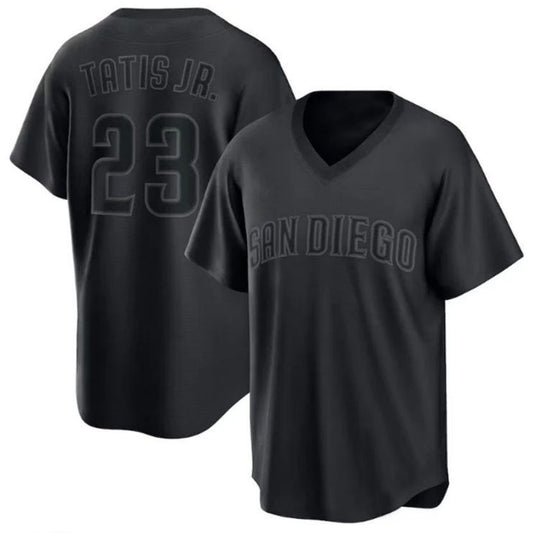San Diego Padres #23 Fernando Tat¨ªs Jr. Pitch Black Fashion Replica Player Jersey - Black Baseball Jerseys