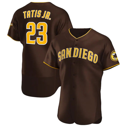San Diego Padres #23 Fernando Tatís Jr. Brown Road Authentic Player Baseball Jersey