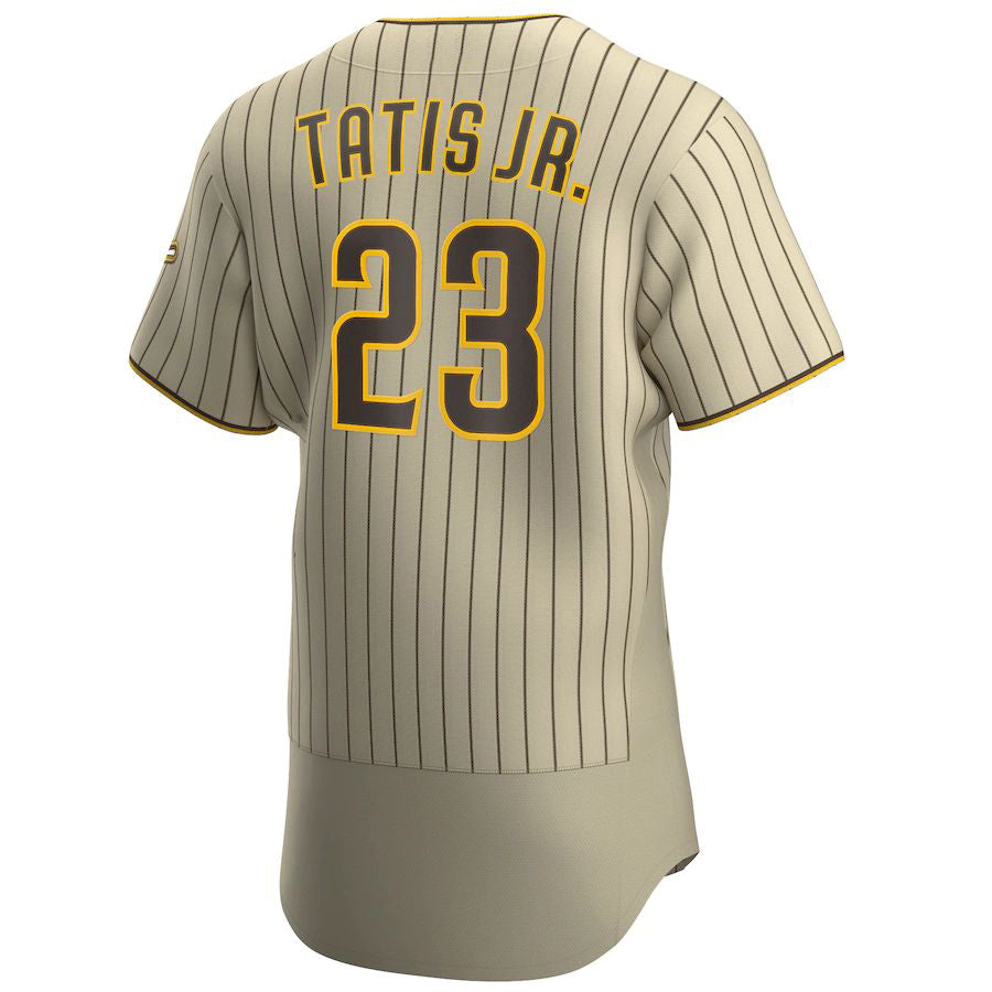 San Diego Padres #23 Fernando Tatís Jr. Tan-Brown Alternate Authentic Player Team Jersey