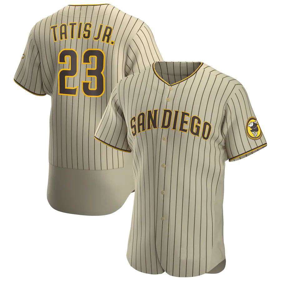 San Diego Padres #23 Fernando Tatís Jr. Tan-Brown Alternate Authentic Player Team Jersey