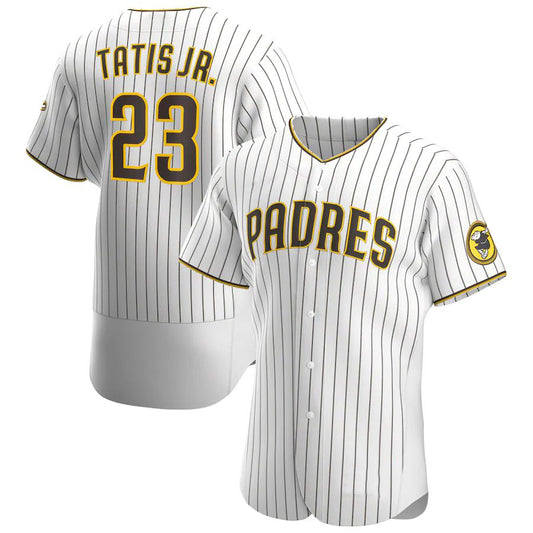 San Diego Padres #23 Fernando Tatís Jr. White-Brown Home Authentic Team Player Jersey