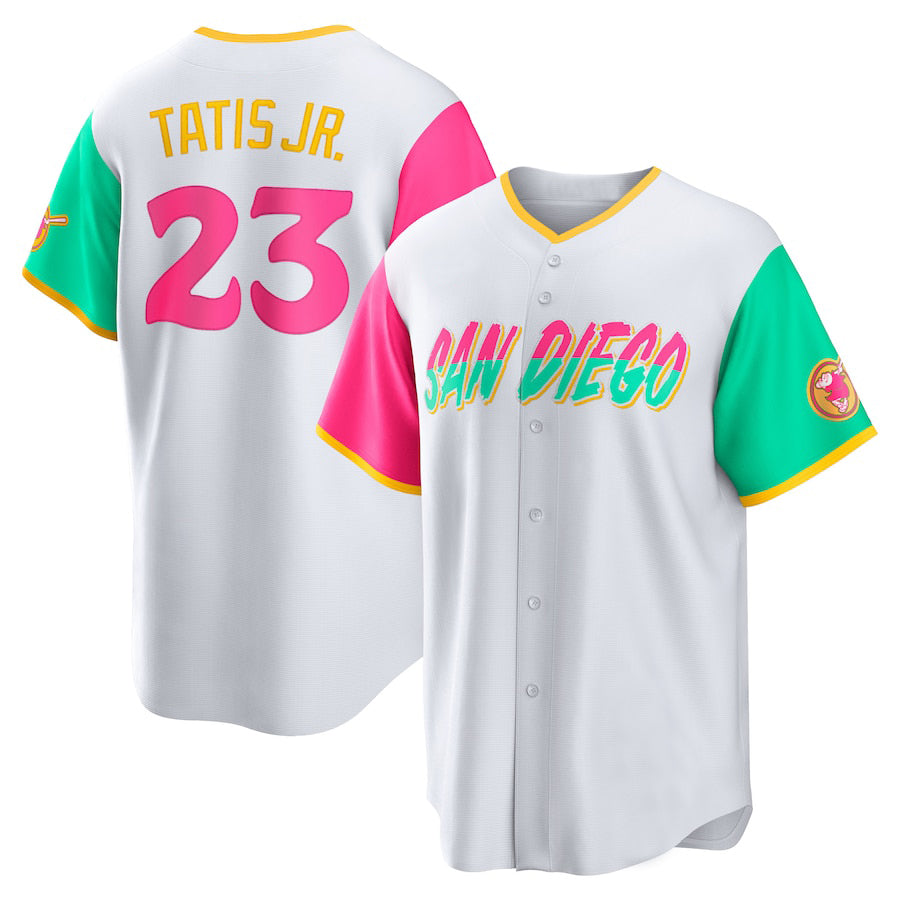 San Diego Padres #23 Fernando Tatis Jr. White 2022 City Connect Replica Player Baseball Jersey