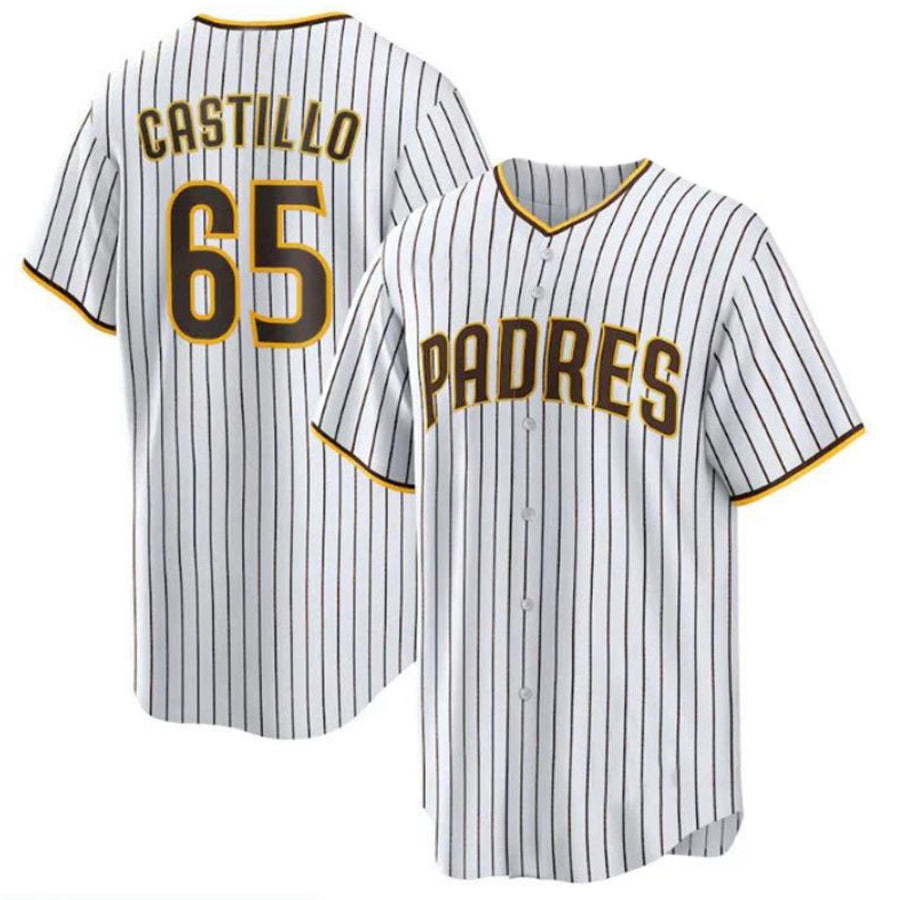San Diego Padres #65 Jos Castillo Home Replica Player Jersey - White Baseball Jerseys