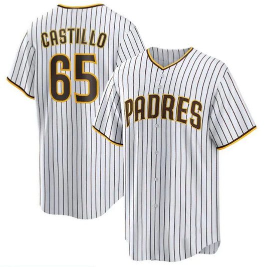 San Diego Padres #65 Jos Castillo Home Replica Player Jersey - White Baseball Jerseys