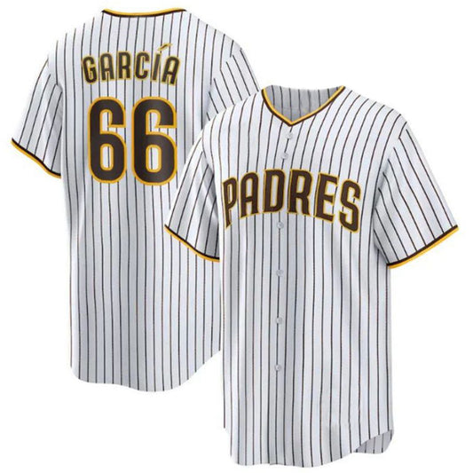 San Diego Padres #66 Luis Garcia Home Replica Player Jersey - White Baseball Jerseys