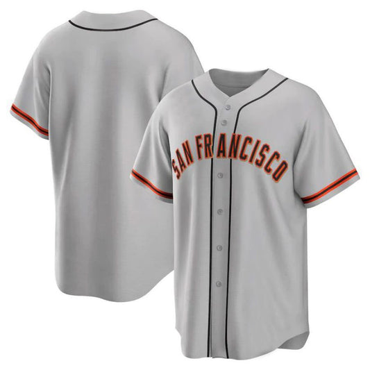 Custom San Francisco Giants Gray Road Replica Team Jersey Baseball Jerseys