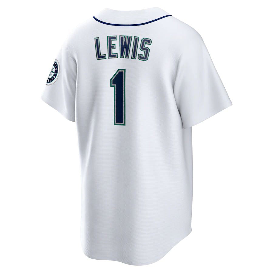Seattle Mariners #1 Kyle Lewis White Replica Player Name Jersey