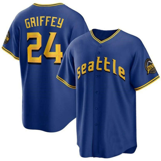 Seattle Mariners #24 Ken Griffey Jr. Royal 2023 City Connect Replica Player Jersey Baseball Jerseys