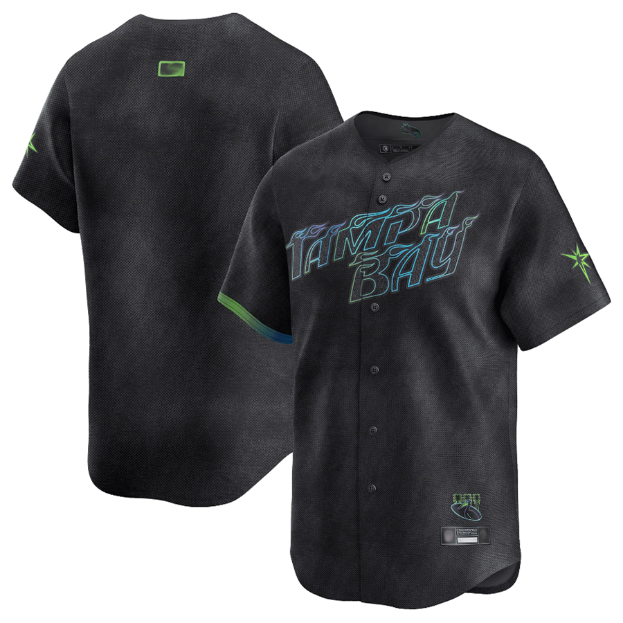 TB.Rays Blank Player Charaoal Grey City Connect Limited Replica Baseball Jerseys