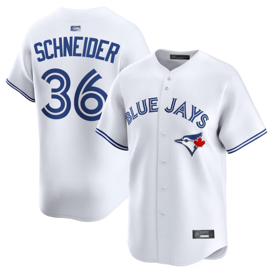 T.Blue Jays #36 Davis Schneider Player White Home Limited Baseball Jerseys