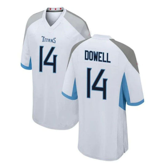 T.Titans #14 Colton Dowell Game Jersey - White Stitched American Football Jerseys