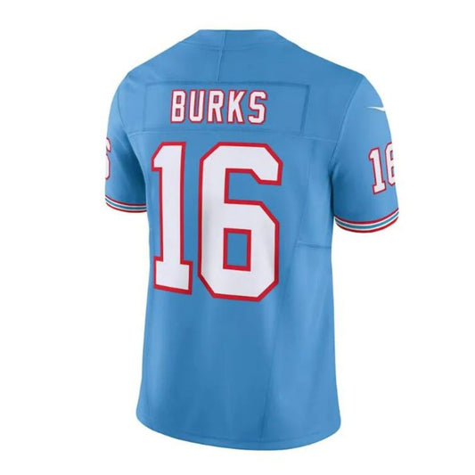 T.Titans #16 Treylon Burks Light Blue Player Oilers Throwback Vapor F.U.S.E. Limited Jersey Stitched American Football Jerseys