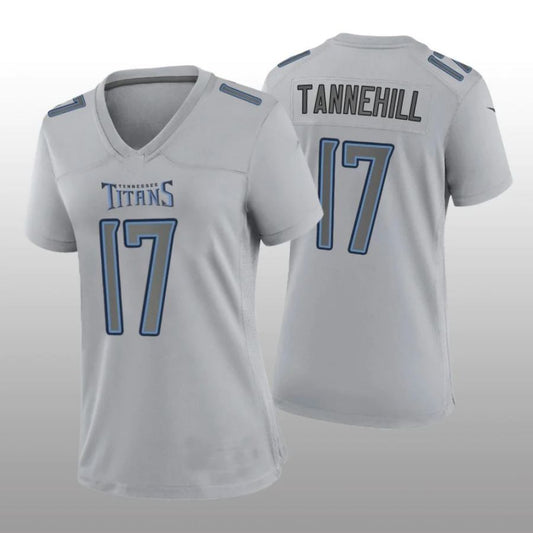 T.Titans #17 Ryan Tannehill Gray Player Atmosphere Game Jersey Stitched American Football Jerseys