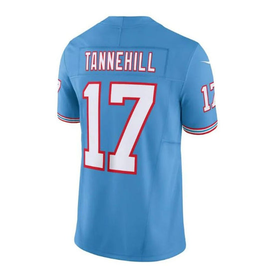 T.Titans #17 Ryan Tannehill Light Blue Oilers Throwback Vapor F.U.S.E. Limited Player Jersey Stitched American Football Jerseys