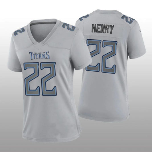 T.Titans #22 Derrick Henry Gray Atmosphere Game Player Jersey Stitched American Football Jerseys