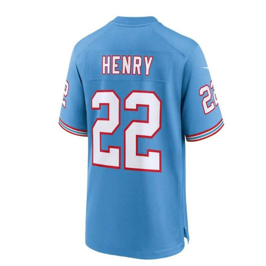 T.Titans #22 Derrick Henry Light Blue Oilers Throwback Alternate Game Player Jersey Stitched American Football Jerseys