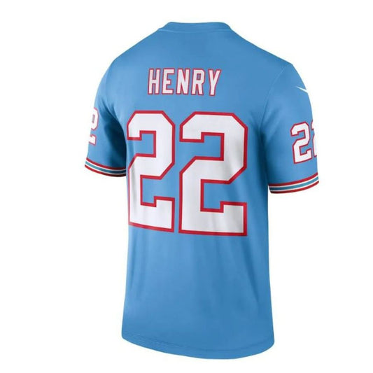 T.Titans #22 Derrick Henry Light Blue Oilers Throwback Legend Player Jersey Stitched American Football Jerseys